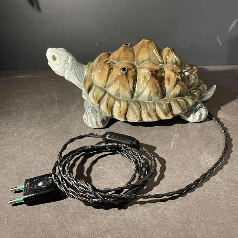 CAPODIMONTE "Schildpad" Nachtlamp Sculptuur Italiaans porselein, jaren '30
