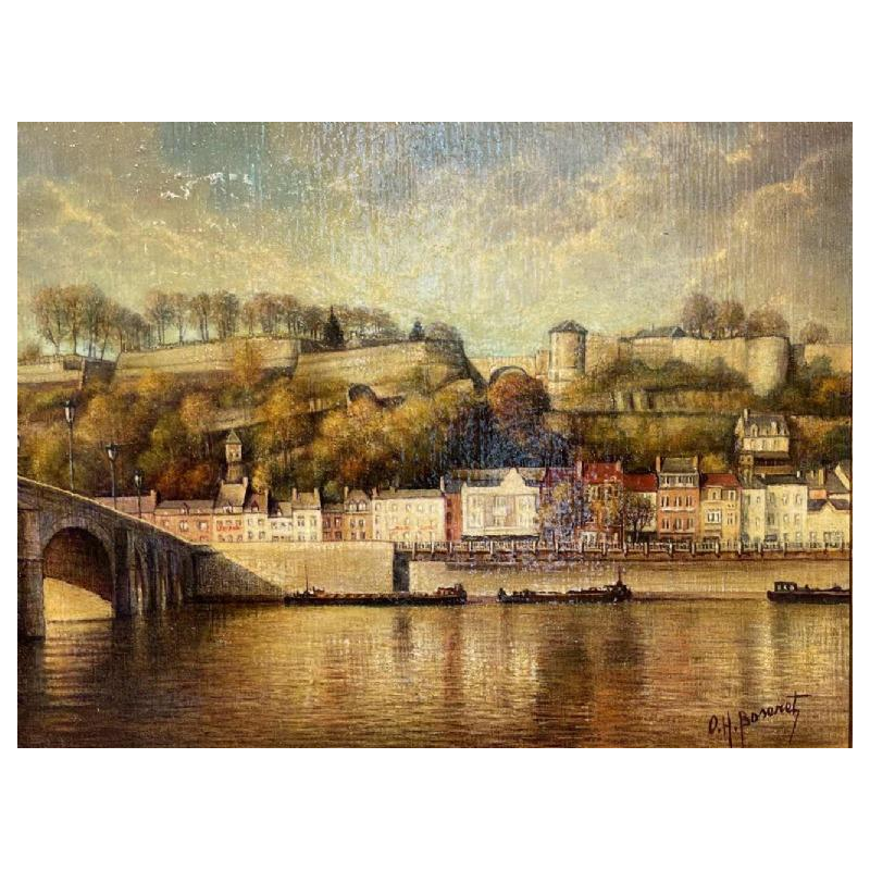 Olivier HENRI BOSERET (1924-2005): The citadel and bridge of Jambes (Namur).