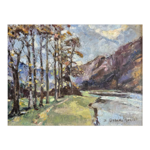 Berthe Otten-Rosier 'Paysage, vallée de l'Ourthe ?' peinture huile sur toile