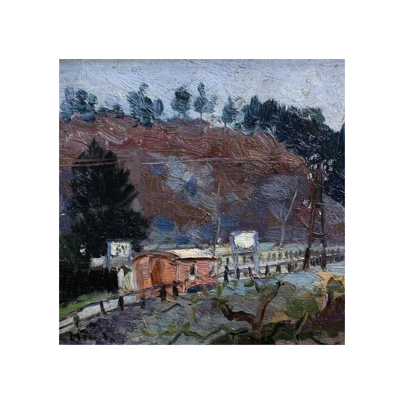 Heintz Richard "La gare de Sy" huile sur toile