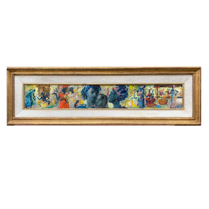 DAXHELET Paul oil on panel "africanist scene"