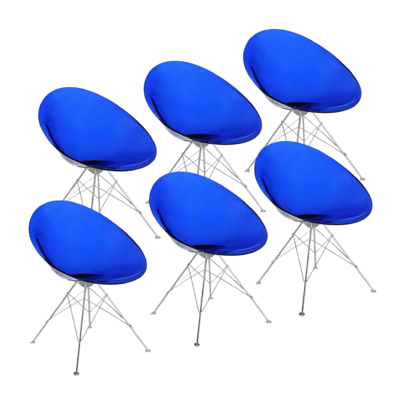 Philippe Starck " Ero S" by Kartell Italy, série de 6 chaises / fauteuils 1999