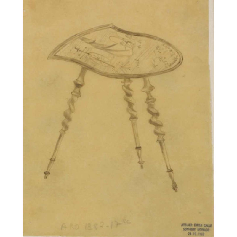 Emile Gallé "L'heureux temps" table guéridon marquetée, ca 1902