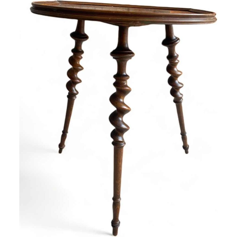 Emile Gallé L'heureux temps inlaid pedestal table, ca 1905