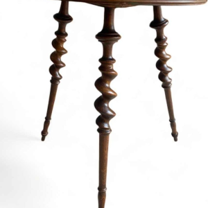 Emile Gallé L'heureux temps inlaid pedestal table, ca 1905