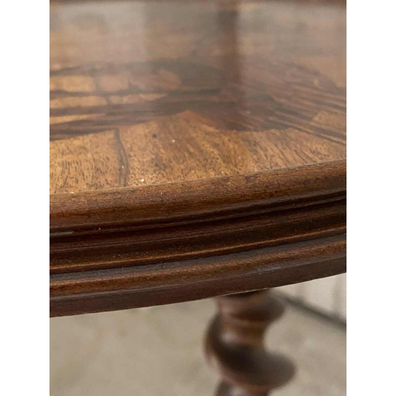 Emile Gallé L'heureux temps inlaid pedestal table, ca 1905