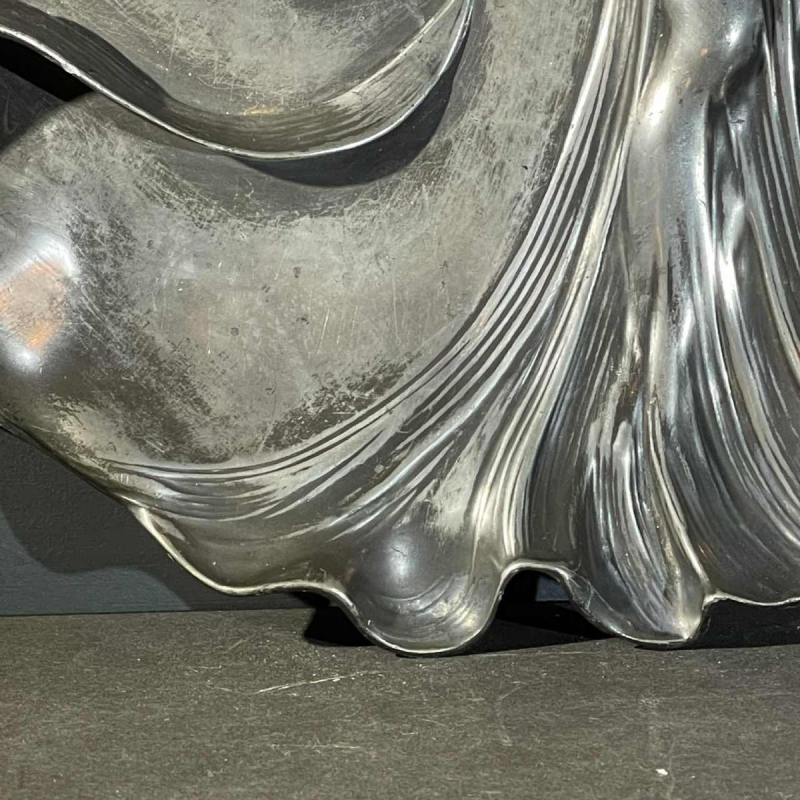 WMF "Woman with irises" N°290 Art Nouveau openwork silver-plated tray, ca 1906