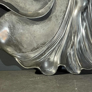 WMF "Woman with irises" N°290 Art Nouveau openwork silver-plated tray, ca 1906