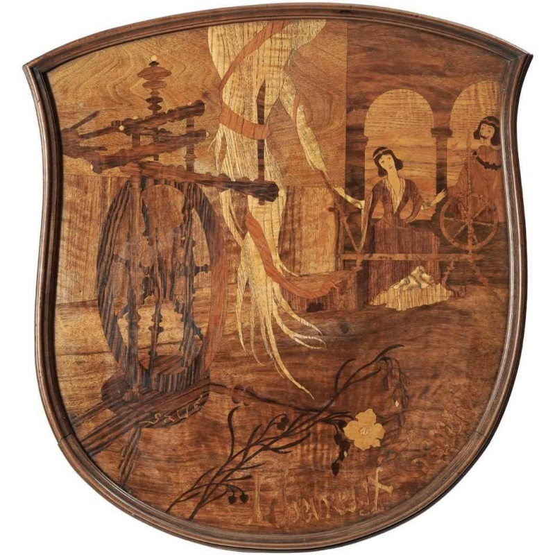 Emile Gallé "L'heureux temps" table guéridon marquetée, ca 1902