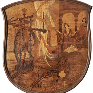 Emile Gallé "L'heureux temps" table guéridon marquetée, ca 1902