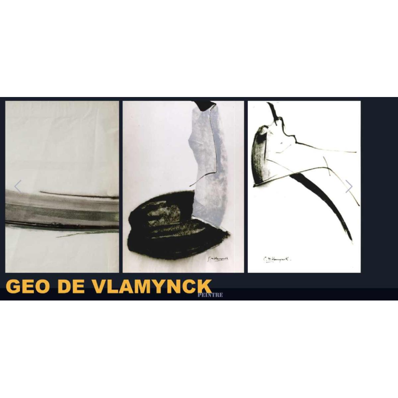 GEORGES (Géo) DE VLAMYNCK 'Nu de Femme Abstrait G' schilderij / gemengde techniek, houtskool, inkt en krijt op nat papier