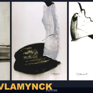 GEORGES (Géo) DE VLAMYNCK 'Nu de Femme Abstrait G' schilderij / gemengde techniek, houtskool, inkt en krijt op nat papier