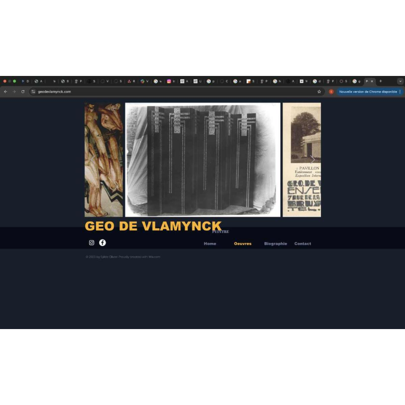 GEORGES (Géo) DE VLAMYNCK 'Nu de Femme Abstrait G' tableau / technique mixte, fusain encre craie sur papier mouillé