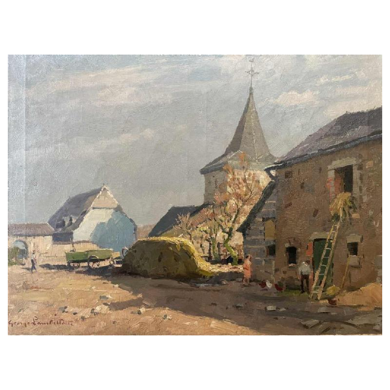 George LAMBILLOTTE (1915-1998): « Le village de Schaltin près de Natoye »