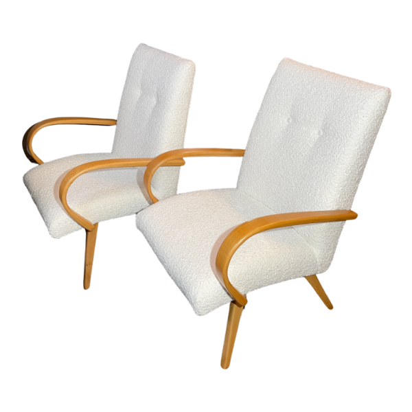 Jaroslav Smidek "Model 53" pour THONET, Paire de Fauteuils EXPO 58, 1950/60