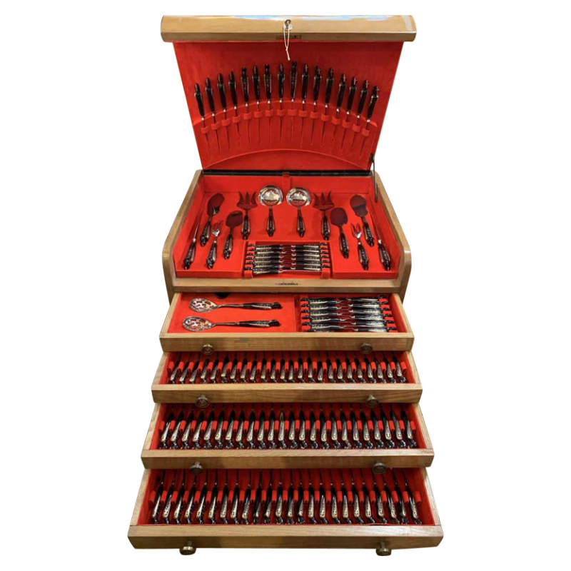 JEZZINE S&A HADDAD CUTLERY, Exceptionnelle Ménagère Couverts 215 pieces 24 pers