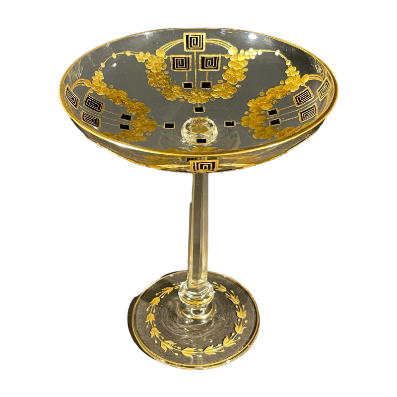Coupe Art Nouveau type WIENER WERKSTATTE, Cristal / Verre Taillé, Autriche 1910