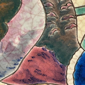 LONGWY (ROLANDE RIZZI) Keramische Schotel Geglazuurd Cloisonné Vogels 1930