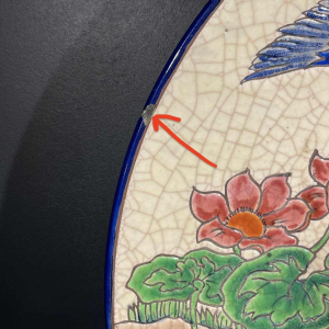 LONGWY (ROLANDE RIZZI) Ceramic Dish Glazed Cloisonné Birds 1930