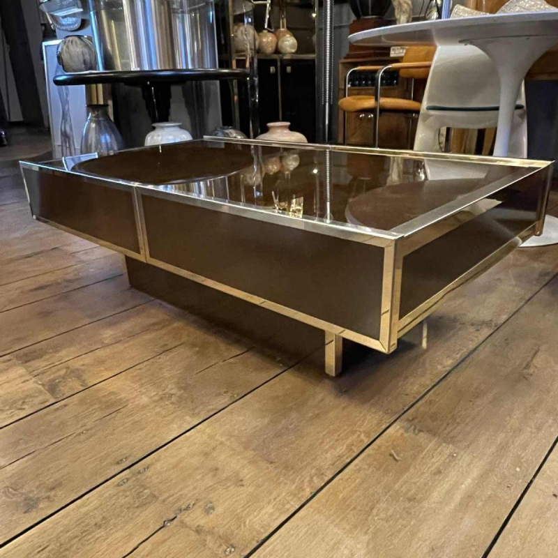 WILLY RIZZO pour CIDUE, Table Basse Extensible, Cocktail Bar, ca 1970