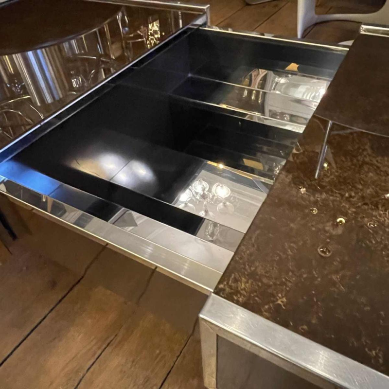 WILLY RIZZO pour CIDUE, Table Basse Extensible, Cocktail Bar, ca 1970