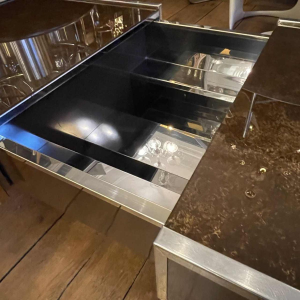 WILLY RIZZO pour CIDUE, Table Basse Extensible, Cocktail Bar, ca 1970