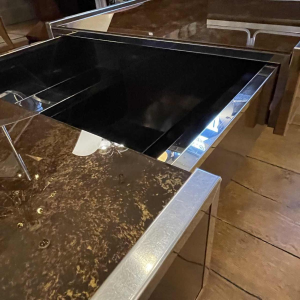 WILLY RIZZO pour CIDUE, Table Basse Extensible, Cocktail Bar, ca 1970