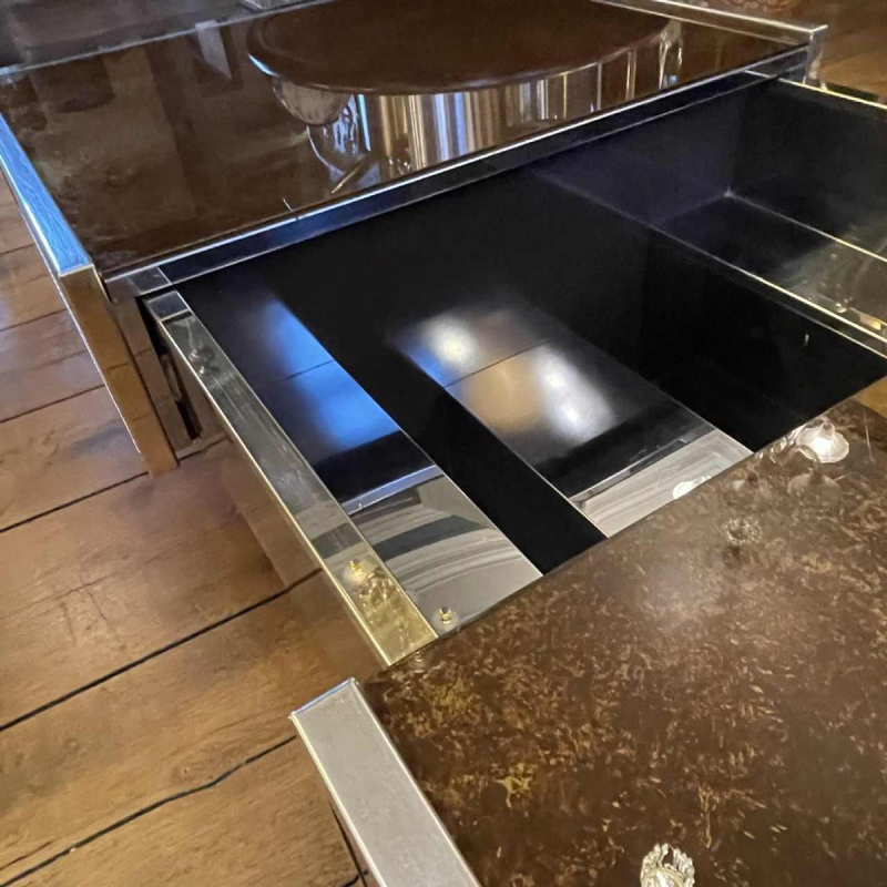 WILLY RIZZO pour CIDUE, Table Basse Extensible, Cocktail Bar, ca 1970