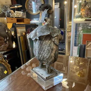 KLARA REYNDERS  The Warrior  ceramic sculpture, enamel and gilding, circa 1987