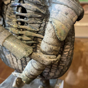 KLARA REYNDERS  The Warrior  ceramic sculpture, enamel and gilding, circa 1987