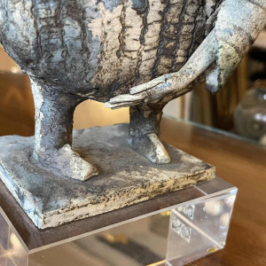 KLARA REYNDERS ' Le Guerrier ' sculpture en ce´ramique, e´mail et dorure, vers 1987