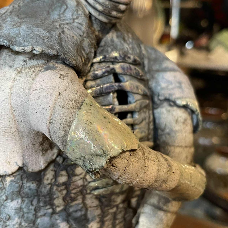 KLARA REYNDERS  The Warrior  ceramic sculpture, enamel and gilding, circa 1987