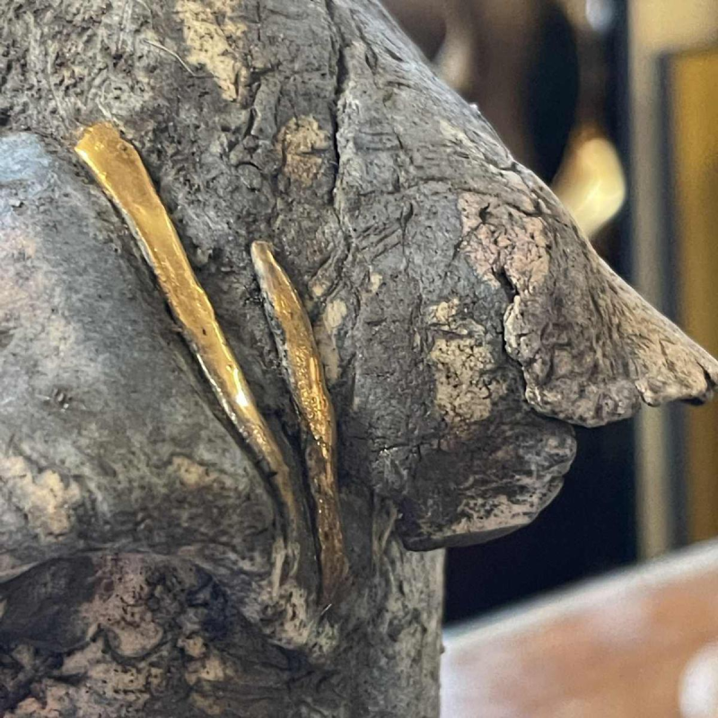 KLARA REYNDERS  The Warrior  ceramic sculpture, enamel and gilding, circa 1987