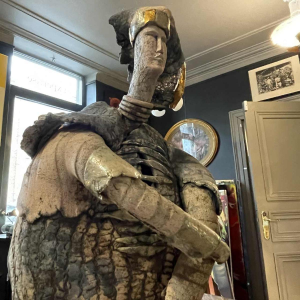 KLARA REYNDERS  The Warrior  ceramic sculpture, enamel and gilding, circa 1987