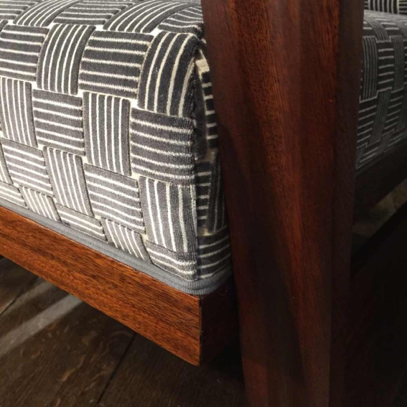 Rare Paire de Fauteuils " Aviateur " Design Art Déco, acajou massif, 1930/40