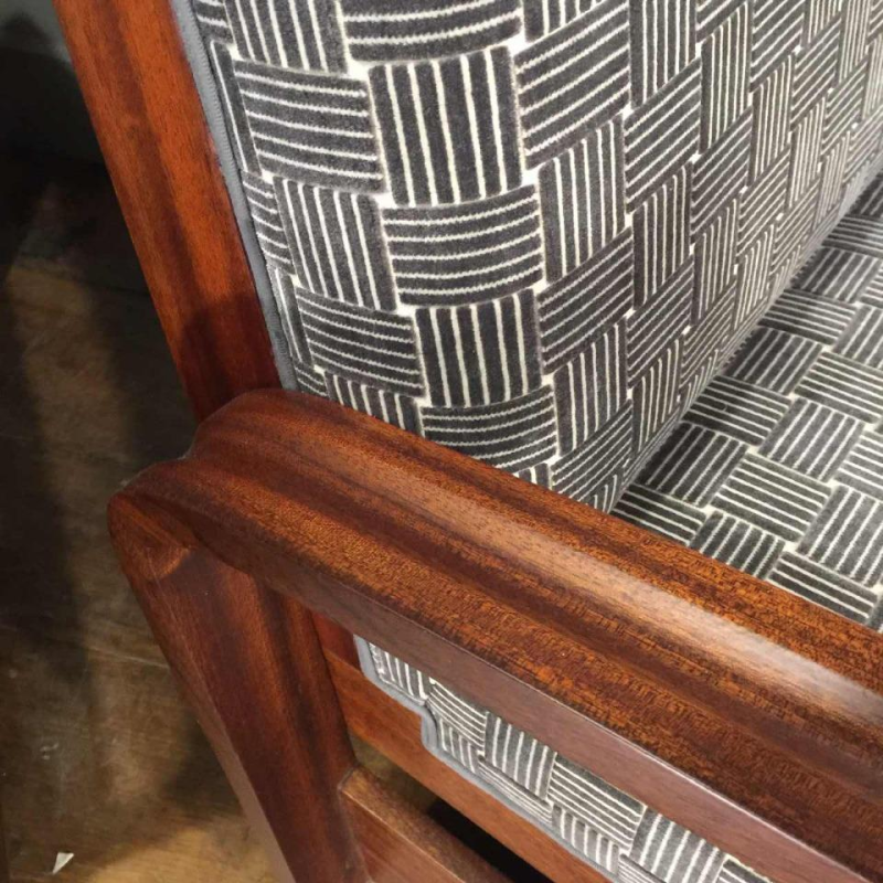 Rare Paire de Fauteuils " Aviateur " Design Art Déco, acajou massif, 1930/40