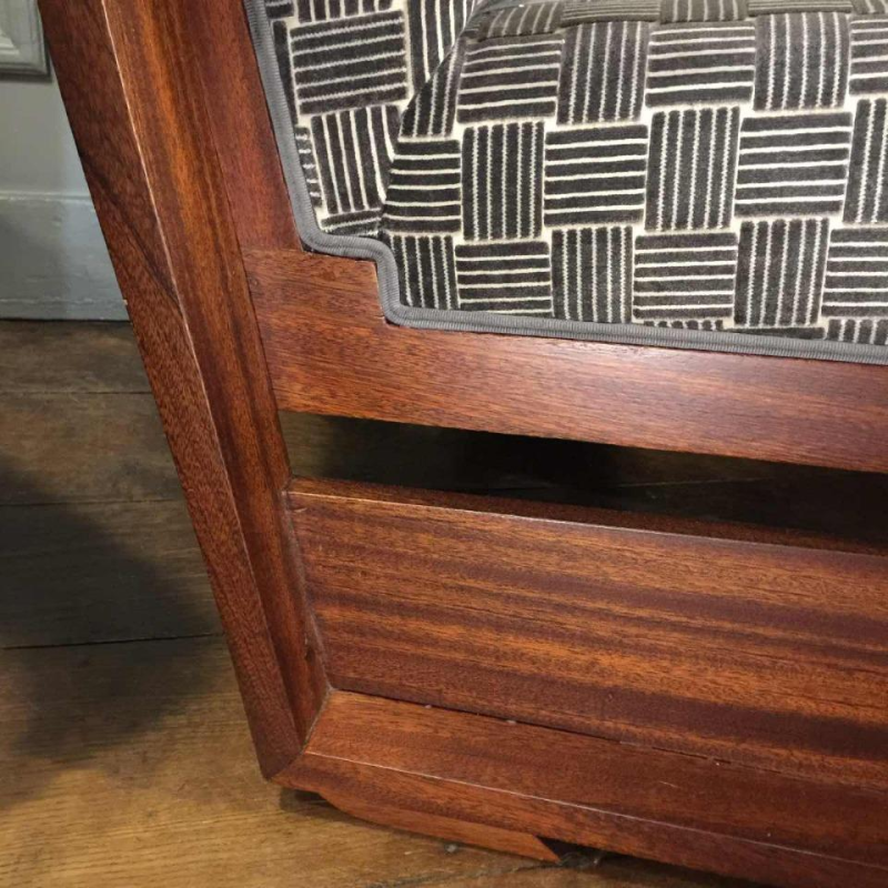 Rare Paire de Fauteuils " Aviateur " Design Art Déco, acajou massif, 1930/40