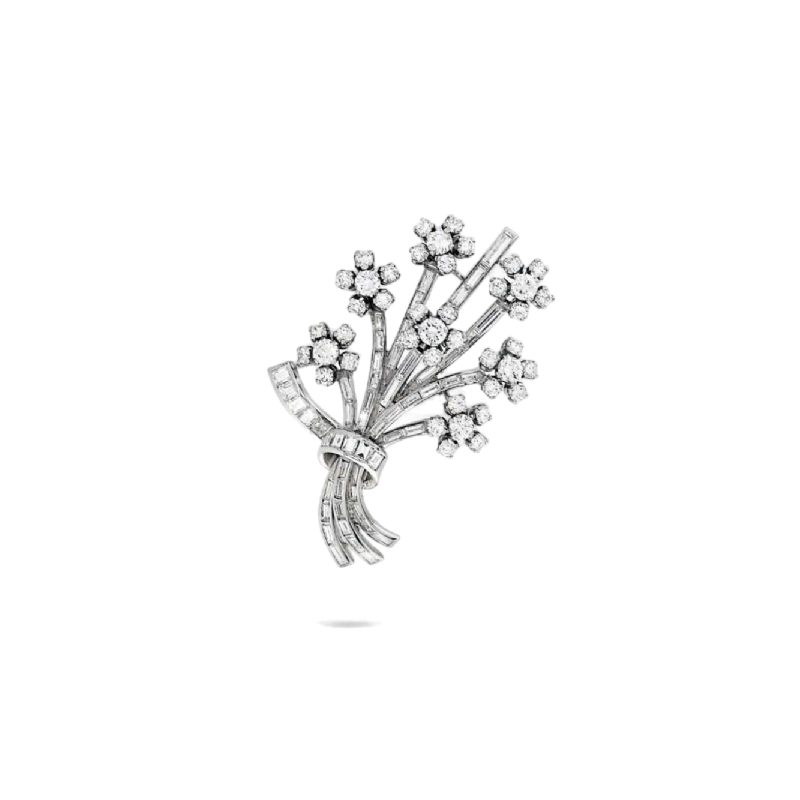 Broche en platine avec diamant