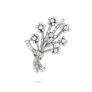 Broche en platine avec diamant