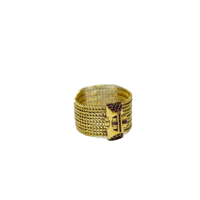 Bracelet en or jaune avec rubis