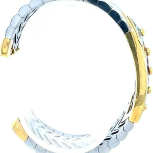 Armband van geelgoud en staal, aquamarijn, gele saffier, amethist