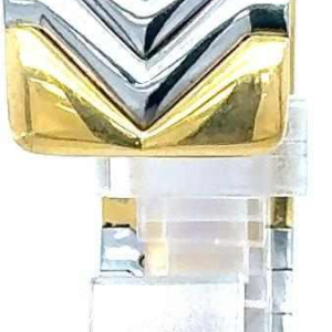 Bracelet or jaune & acier, aigue-marine, saphir jaune, améthyste