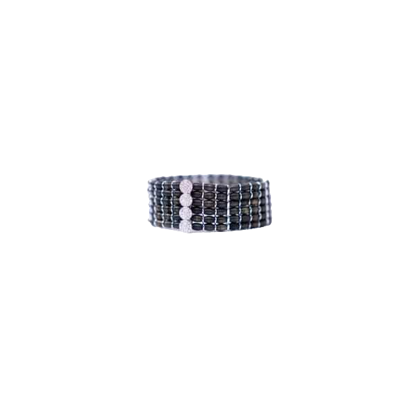 Bracelet 18ct en or noir rodhié & diamants