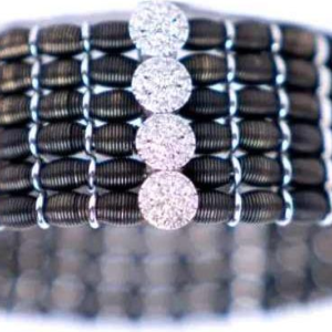 Armband van 18 karaat zwartgoud met rhodium-plating en diamant