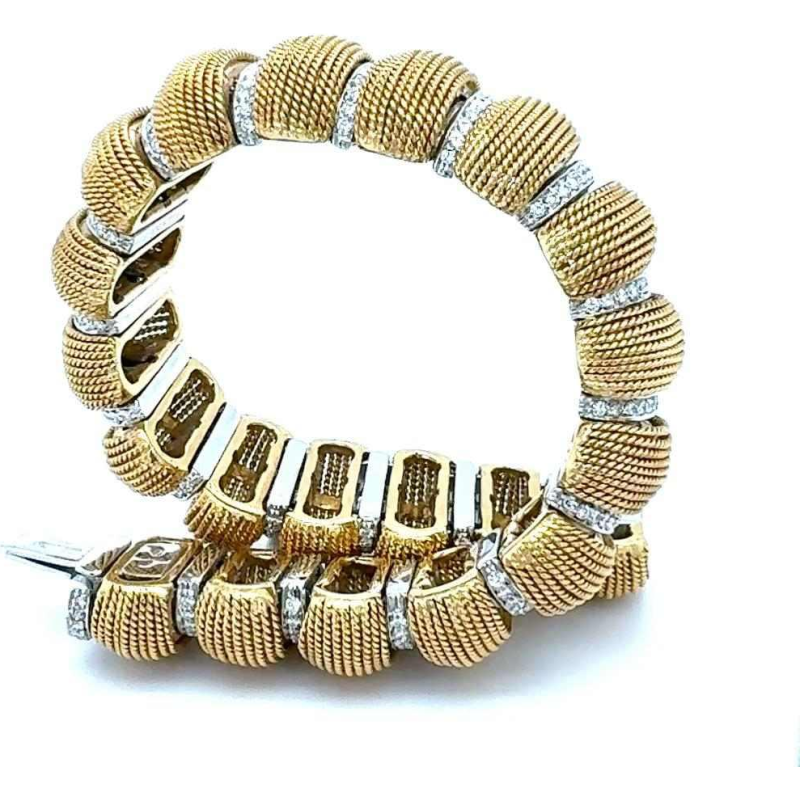 Harpos, bracelet in two-tone gold and diamonds