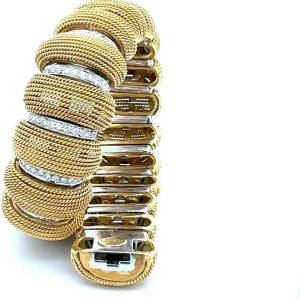 Harpos, bracelet en or bicolore et diamants