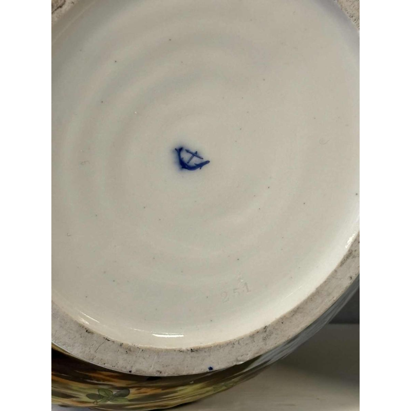 Capodimonte, paar plantenbakken, polychroom geëmailleerd porselein, antieke scènes decoratie in bas-reliëf, 19e eeuw