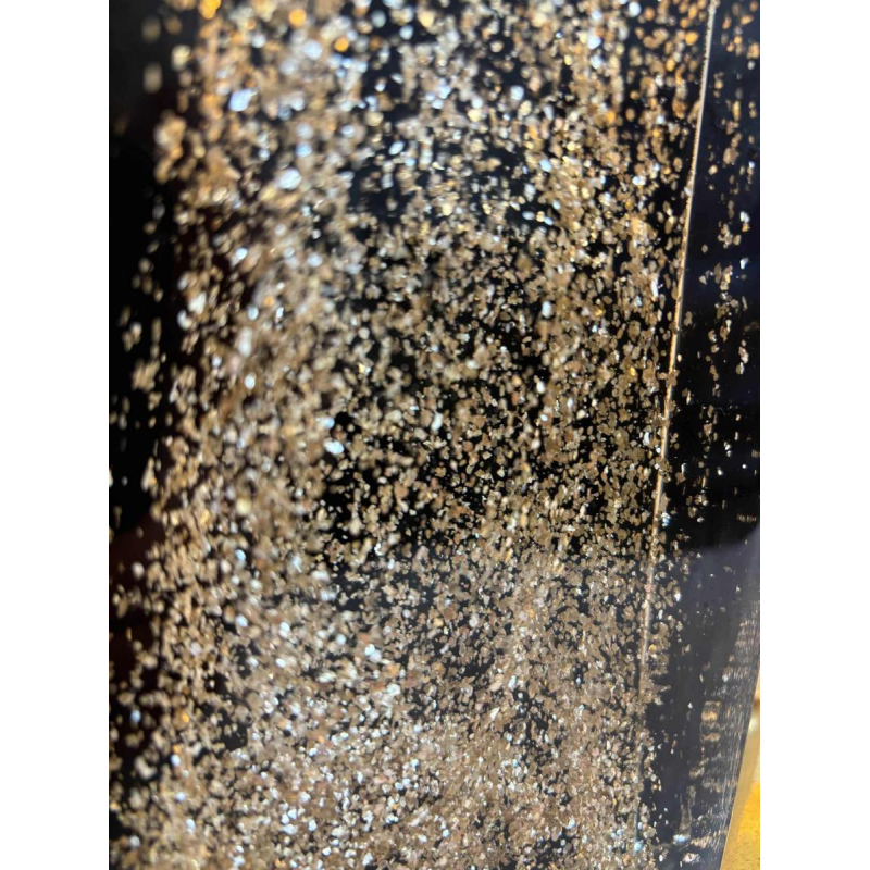 Pair of Hollywood regency table lamps, Murano glitter glass and gilded brass, 20th century Italy