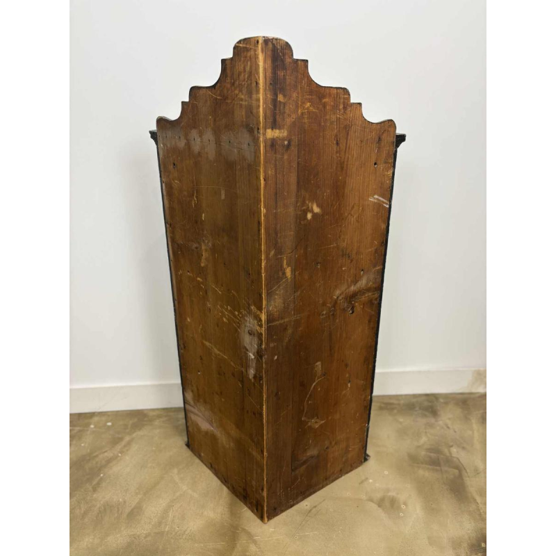 Corner cabinet with curved facade, painted decoration 'Court scene' 19th century