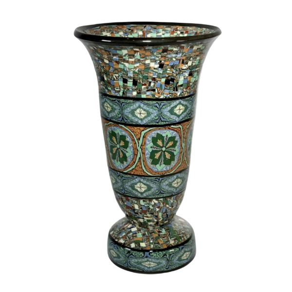 Jean Gerbino à Vallauris, vase tulipe en terre mêlée sur piédouche - France, XXe s